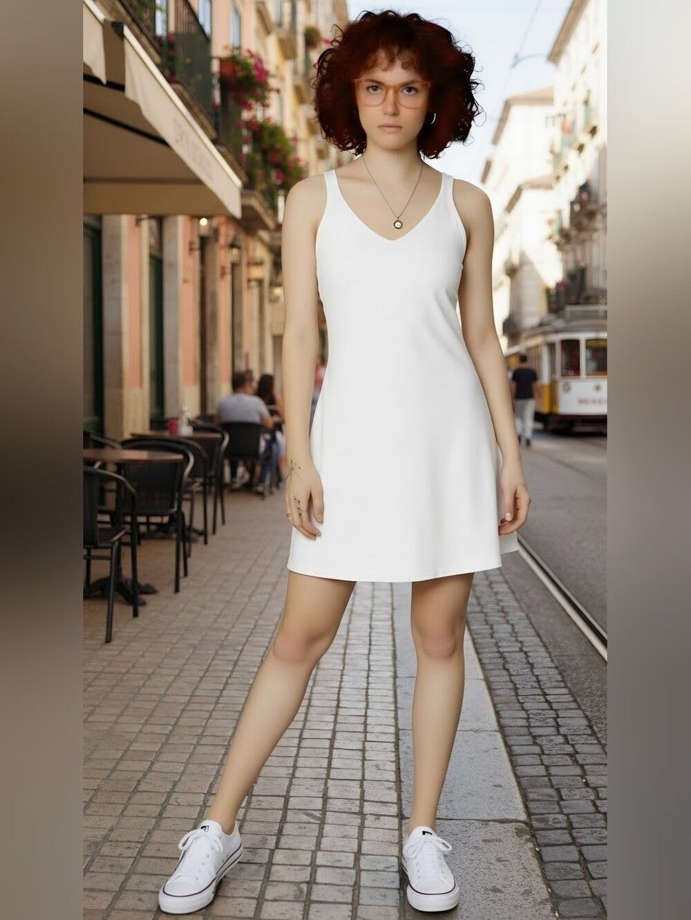 LULULEMON Women Size 12 White V-Neck Slip Dress - Unbranded